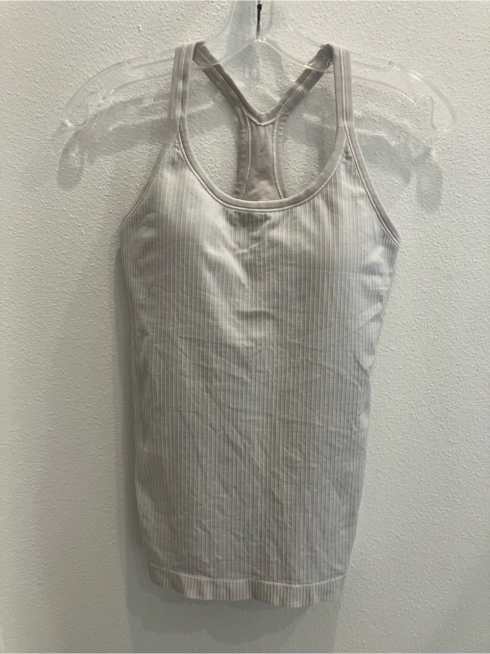 lululemon athletica Whitish Grayish Ribbed Racerback Tank